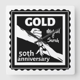 50結婚周年記念 スクエア壁時計