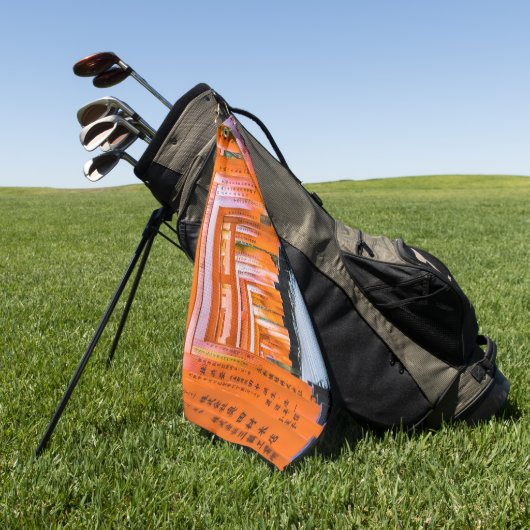 50色のオレンジ – 京都・千本鳥居 ゴルフタオル (グリーン)