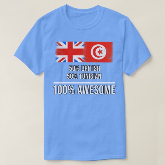 50英国50チュニジア素晴らし100ギフト Tシャツ (デザイン正面)