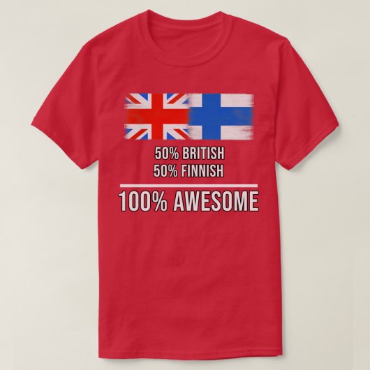 50英国50フィンランド素晴らし語100ギフト Tシャツ (デザイン正面)