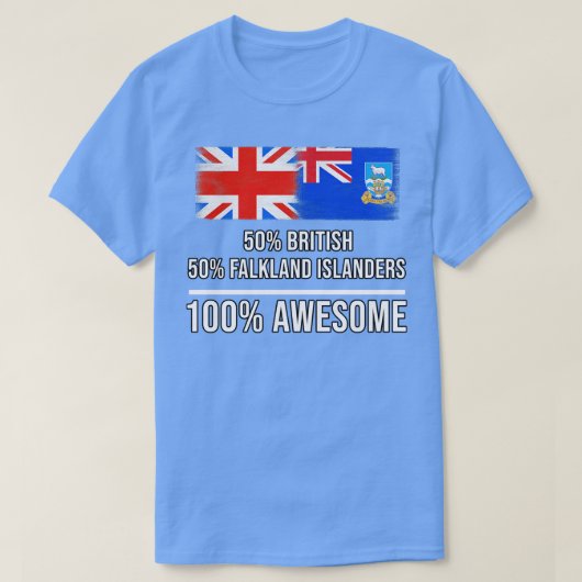 50英国50フォークランド諸島100ギフト素晴らしギフト Tシャツ (デザイン正面)