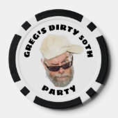 50誕生日おもしろいカスタム写真 ポーカーチップ (裏面)