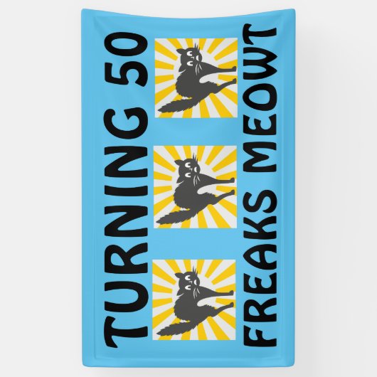 50誕生日おもしろいCATバナー 横断幕 (縦)