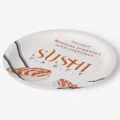 50誕生日すしパーティーシンプルレトロ ペーパープレート (アングル)