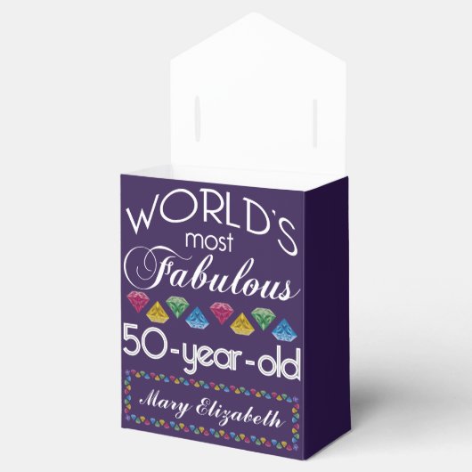50誕生日で最も素晴らしいカラフル宝石の紫 フェイバーボックス (オープン)