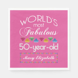 50誕生日で最も素晴らしい宝石ラズベリーピンク スタンダードランチョンナプキン