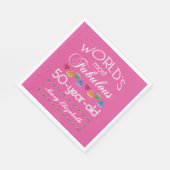 50誕生日で最も素晴らしい宝石ラズベリーピンク スタンダードランチョンナプキン (角)