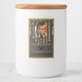 50誕生日とフォト金ゴールドグリッタールック フードラベル