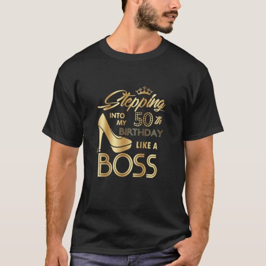 50誕生日に入る女ボス Tシャツ (正面)