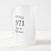 50誕生日のヴィンテージ霜降りビアマグギフト フロストグラスビールジョッキ (正面左)