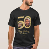 50誕生日の写真パーソナライズされた名 Tシャツ (正面)