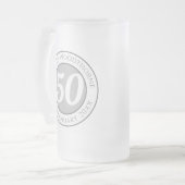 50誕生日の名前、年齢、日付 フロストグラスビールジョッキ (正面左)
