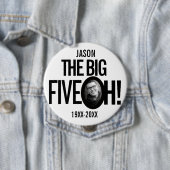 50誕生日の大きな5オネーム写真モノ 缶バッジ (インサイチュ)