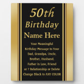 50誕生日の男性を獲得する方法 フォトプラーク (正面)