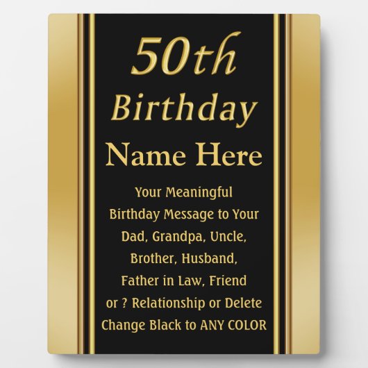 50誕生日の男性を獲得する方法 フォトプラーク (正面)