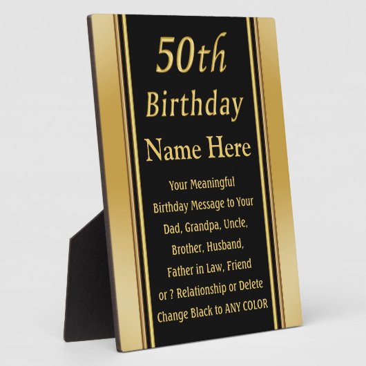 50誕生日の男性を獲得する方法 フォトプラーク (側面)