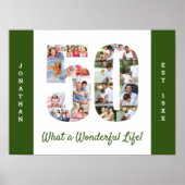 50誕生日の50番目の図形の写真コラージュ ポスター (正面)