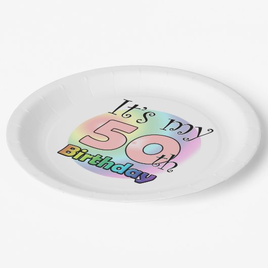 50誕生日のTシャツのナプキンス ペーパープレート (アングル)