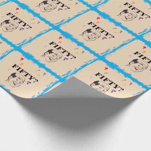 50誕生日はげ男サプライズおもしろい ラッピングペーパー (角)