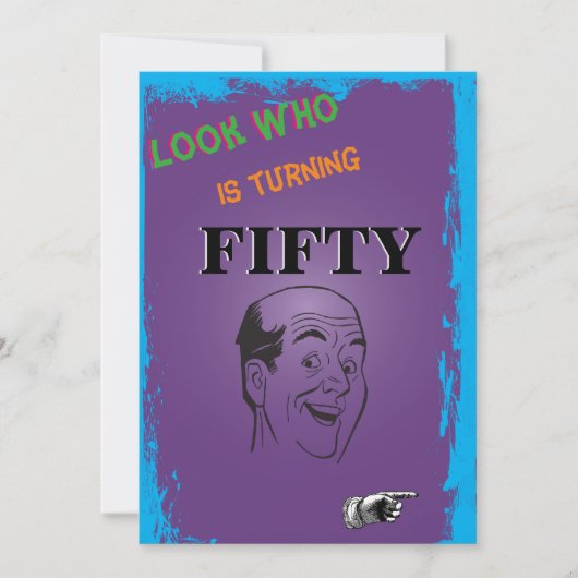 50誕生日はげ男サプライズ 招待状 (正面)