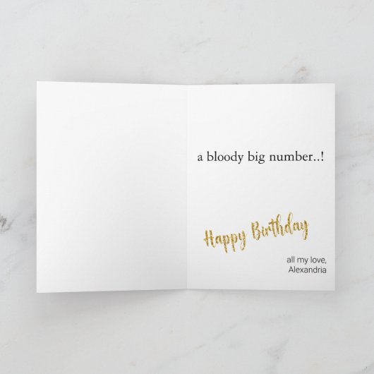 50誕生日ほんの数のジョークおもしろいのユーモアのカード カード (内部)