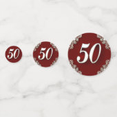 50誕生日またはアニバーサリーガルシルバーアンドレッド コンフェッティ (裏面)