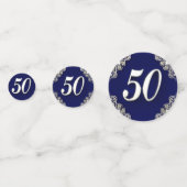 50誕生日またはアニバーサリーガルシルバーブルー コンフェッティ (裏面)