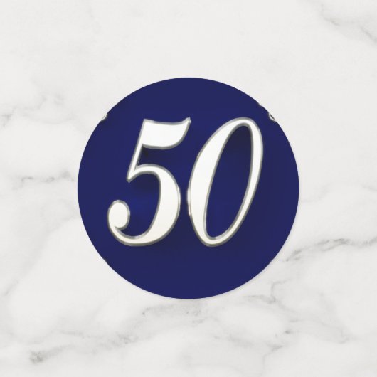 50誕生日またはアニバーサリーガルシルバーブルー コンフェッティ (スモール正面)