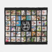 50誕生日または任意の年齢の誕生日44フォトコラージュ フリースブランケット (正面(横))