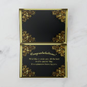 50誕生日または記念日の金ゴールドとブラック カード (内部)