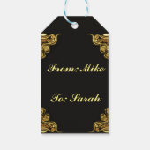 50誕生日または記念日の金ゴールドとブラック ギフトタグ (裏面)