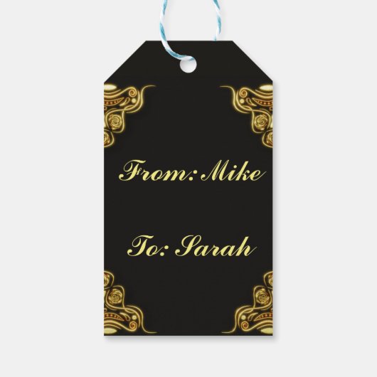 50誕生日または記念日の金ゴールドとブラック ギフトタグ (裏面)