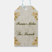 50誕生日または記念日の金ゴールドと大理石 ギフトタグ (裏面)