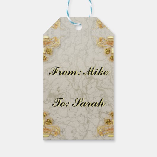 50誕生日または記念日の金ゴールドと大理石 ギフトタグ (裏面)