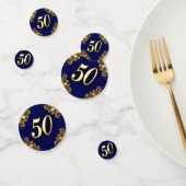 50誕生日または記念日金ゴールドとブルー コンフェッティ (グループ)
