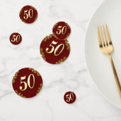 50誕生日または記念日金ゴールドと赤 コンフェッティ (グループ)