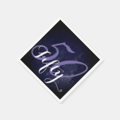 50誕生日または記念日 |紫と白 スタンダードカクテルナプキン (角)