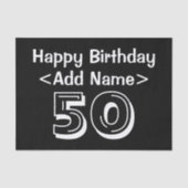 50誕生日をテーマにしたパーソナライズされたティッシュペーパー 薄葉紙 (正面)