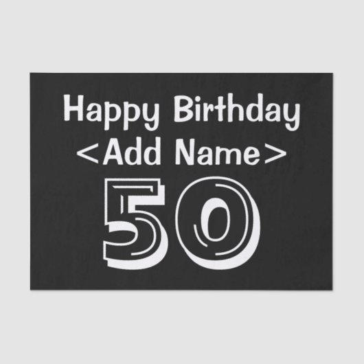 50誕生日をテーマにしたパーソナライズされたティッシュペーパー 薄葉紙