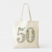 50誕生日アニバーサリーグリーンフローラトート トートバッグ (裏面)