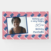 50誕生日アメリカ国旗の写真 横断幕 (横)