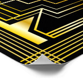 50誕生日アールデコ金ゴールドブラック素晴らしギャツビー ポスター (角)