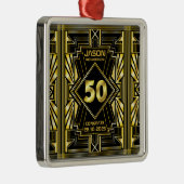 50誕生日アールデコ金ゴールドブラック素晴らしギャツビー メタルオーナメント (右)