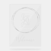 50誕生日ウェルカム応援50年パーティー アクリルサイン (正面)