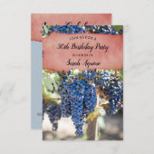 50誕生日ウオーターカラーワインステインワイナリー 招待状 (正面/裏面)