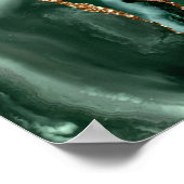 50誕生日エメラルドグリーン金ゴールドアゲートウェルカム ポスター (角)