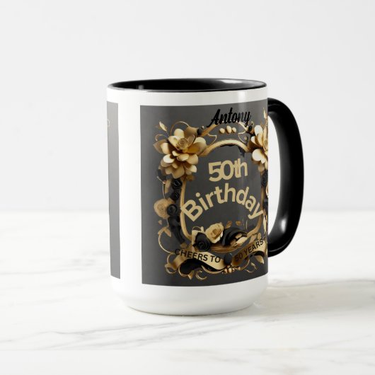 50誕生日エレガントシック応援~50年 マグカップ (正面右)