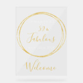 50誕生日エレガントバースデーパーティーへようこそ アクリルサイン (正面)