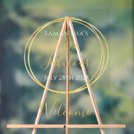 50誕生日エレガントバースデーパーティーへようこそ アクリルサイン