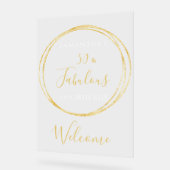 50誕生日エレガントバースデーパーティーへようこそ アクリルサイン (傾斜)